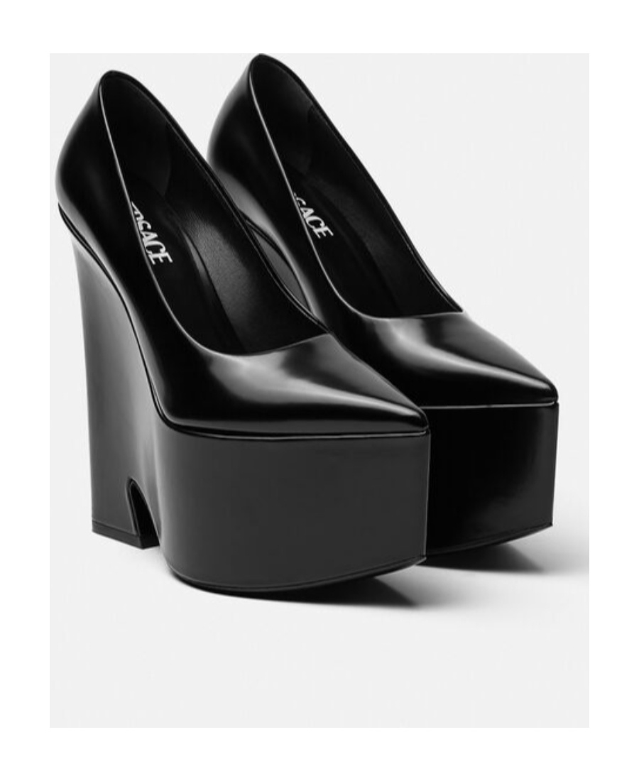 Versace Tempest Platform Pumps In Black