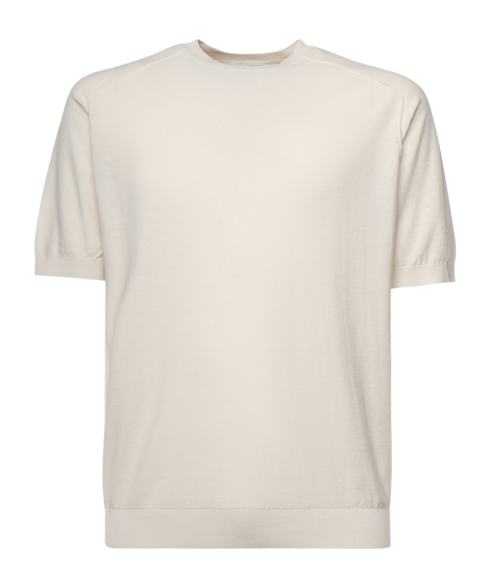 Eleventy Sand Cotton Crew Neck T-shirt In Gray