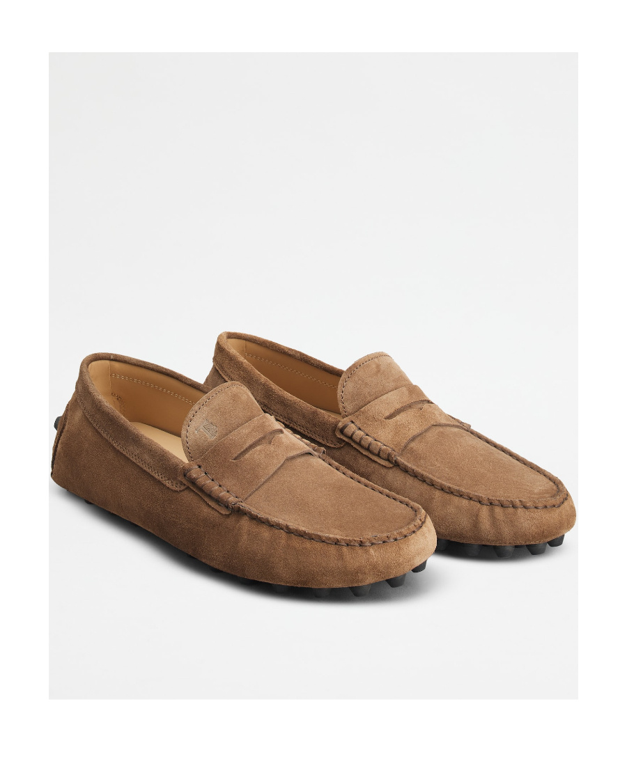 Tod's Round-toe Suede Loafers In Brown