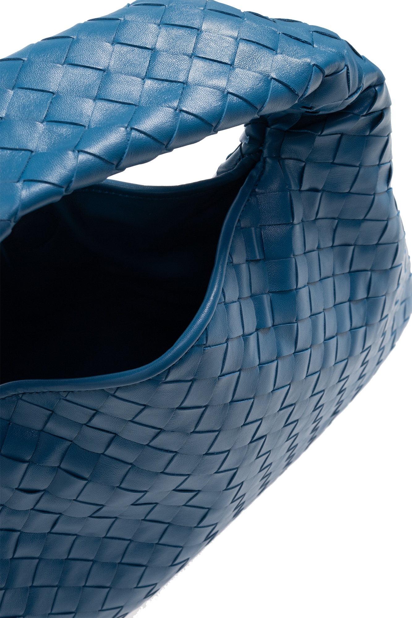 Bottega Veneta Small Hop Top Handle Bag In Intrecciato Leather In Blue