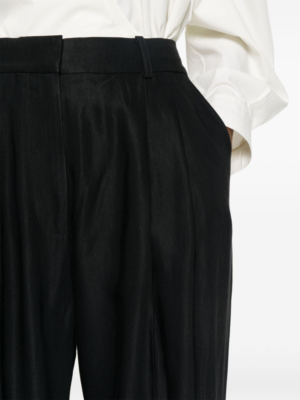Studio Nicholson Sperro High-waist Tapered Trousers In Black