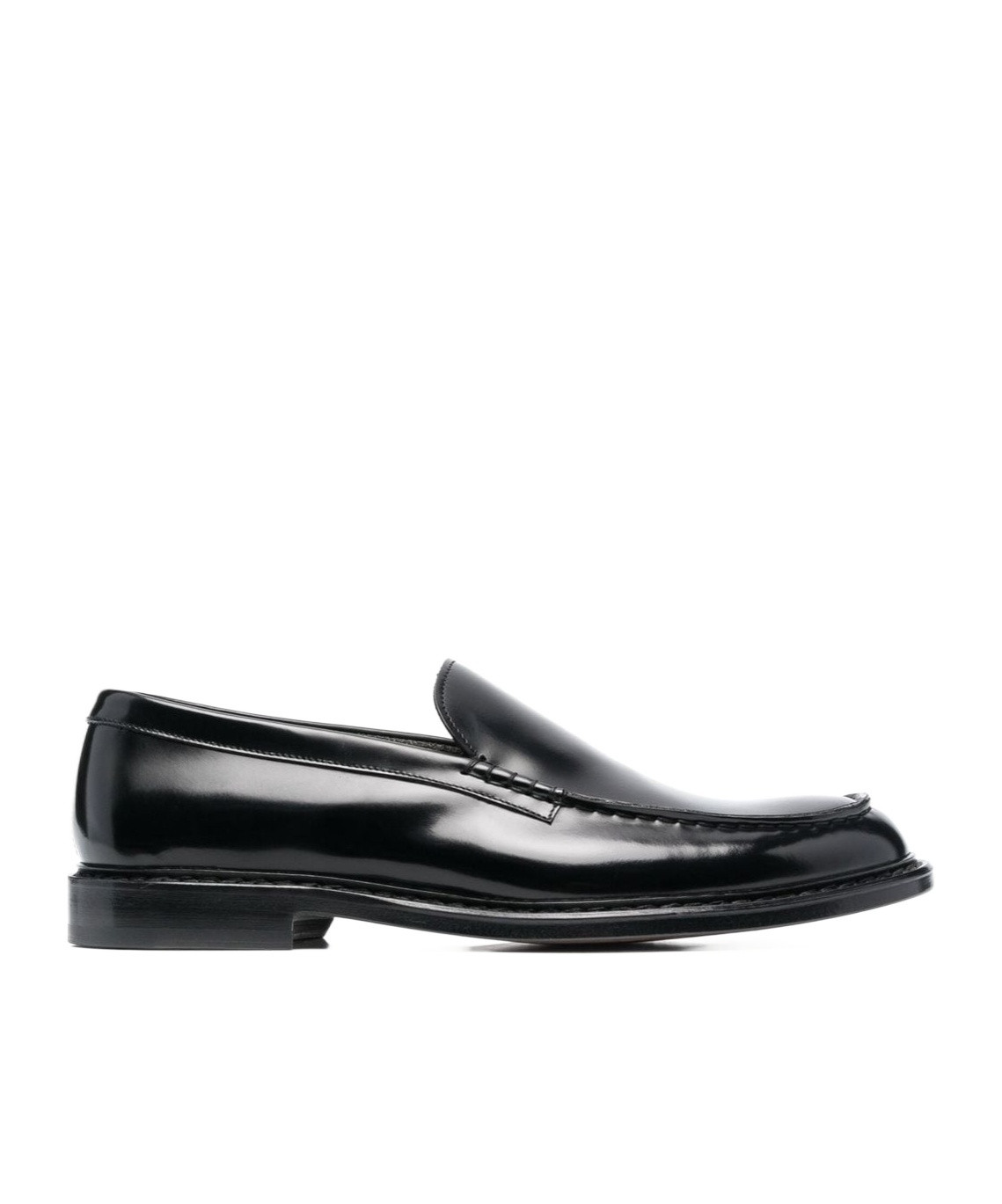 Doucal's Round Head Business Casual Shoes In Black