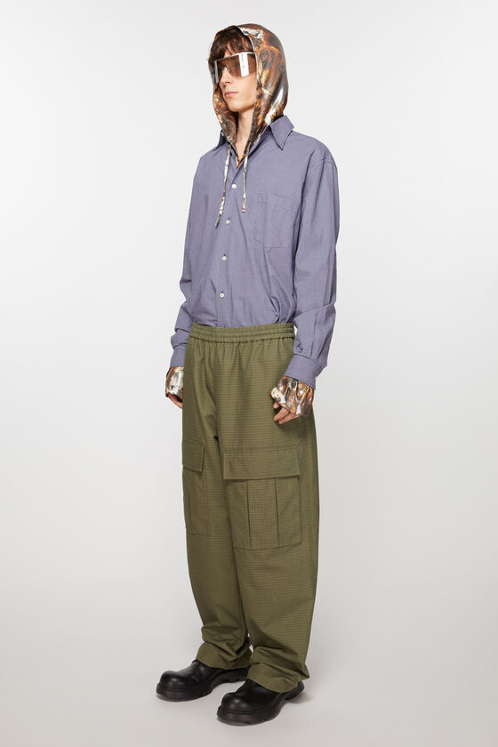 Acne Studios Straight Cotton Cargo Trousers In Green