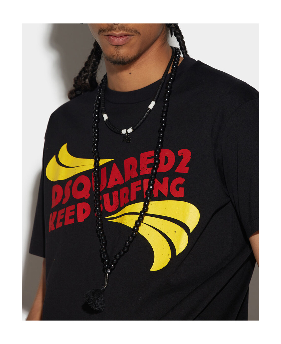 Dsquared2 Man T-shirt Black Size L Cotton In Black
