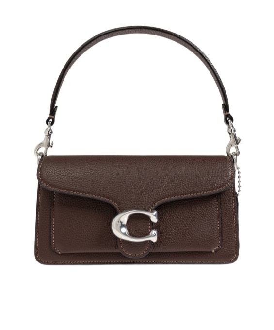 Coach Tabby 26 Logo Plaque Shoulder Bag In Black