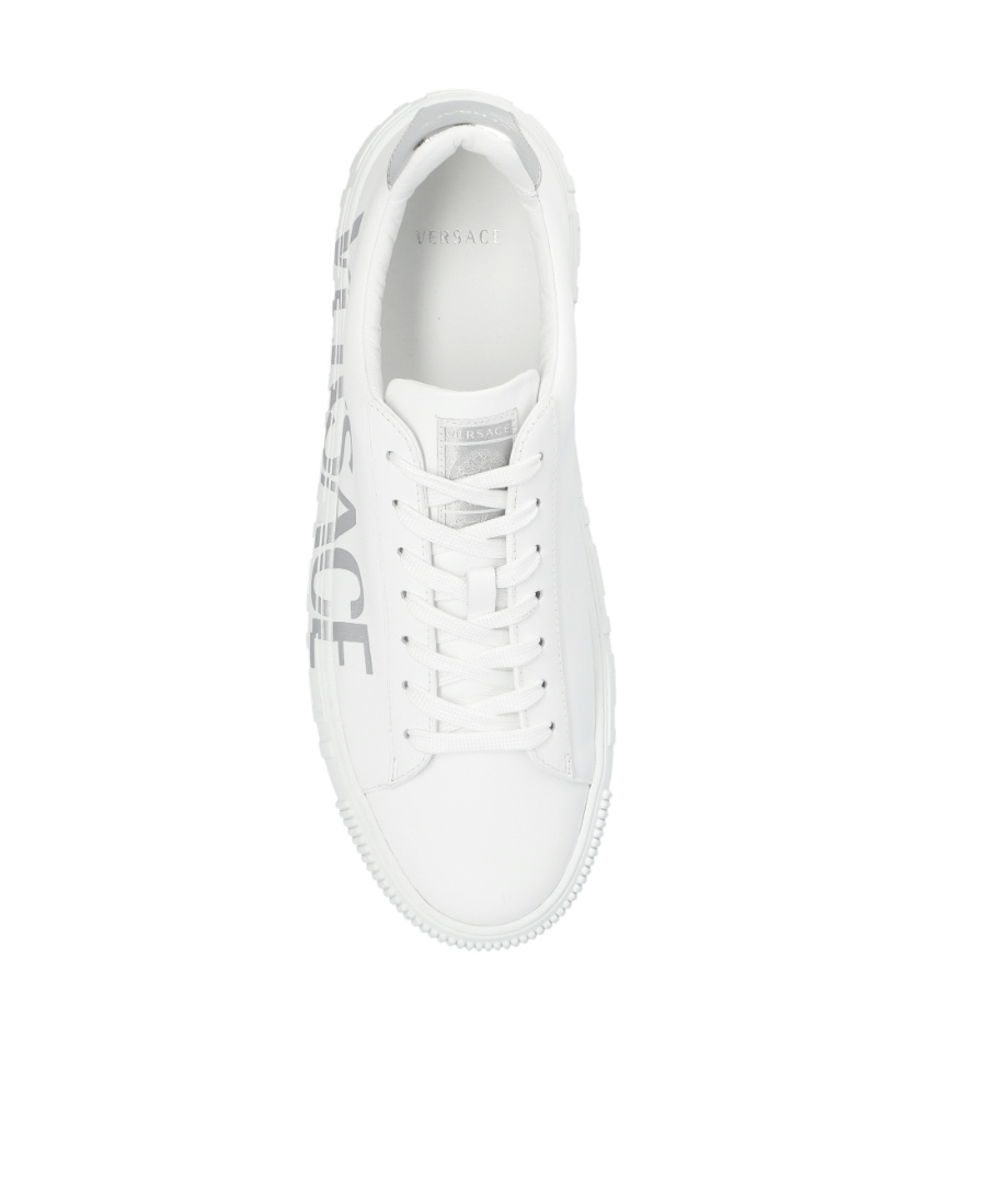 Versace La Greca Logo-print Low-top Sneakers In White