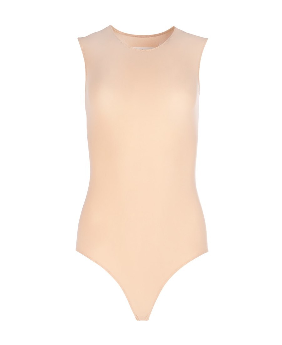 Maison Margiela Second Skin Sleeveless Lycra Bodysuit In Blue