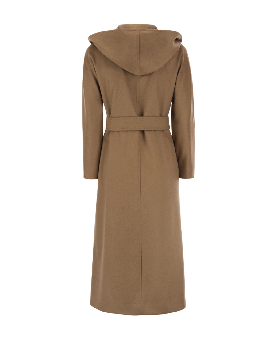 Max Mara Long-sleeved Lace-up Coat In Brown