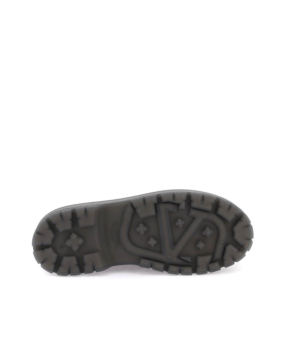 Valentino One Stud Platform Loafers In Black