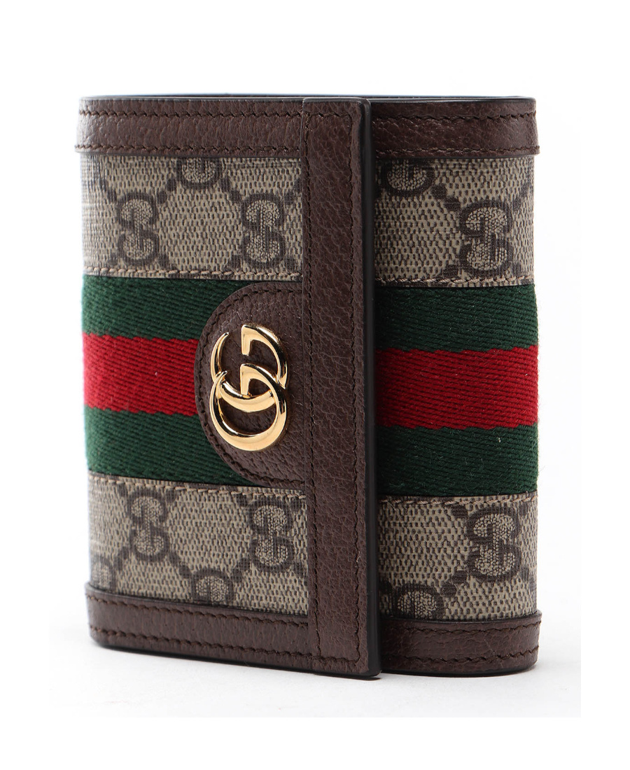 Gucci Ophidia Gg French Flap Wallet In Green