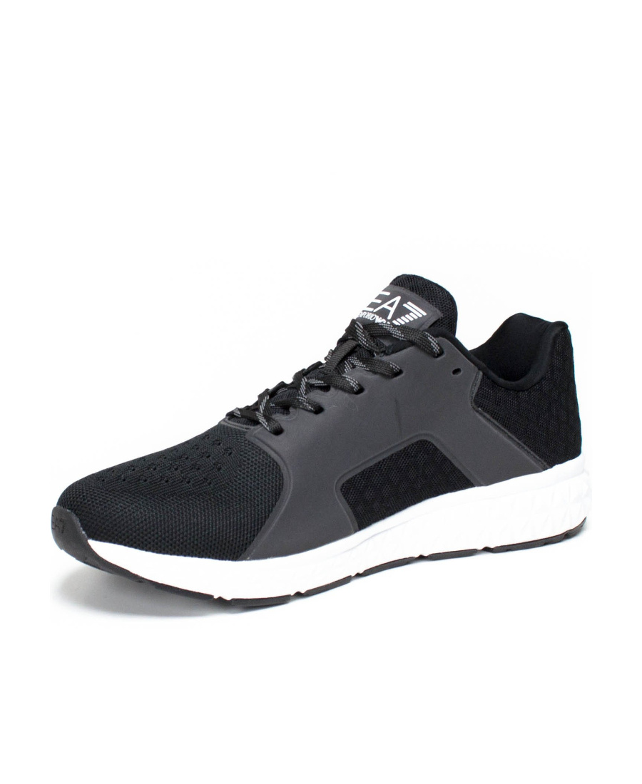 Ea7 Logo Details Casual Sports Shoes In Black