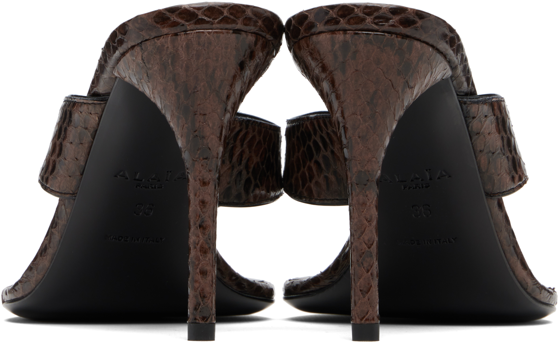 Alaïa Infradito Snakeskin-effect Sandals In Black