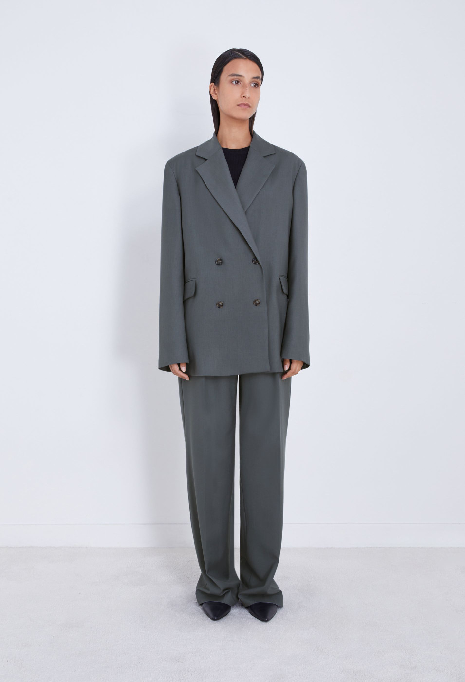 Loulou Studio Long-sleeved Casual Jacket In Gray