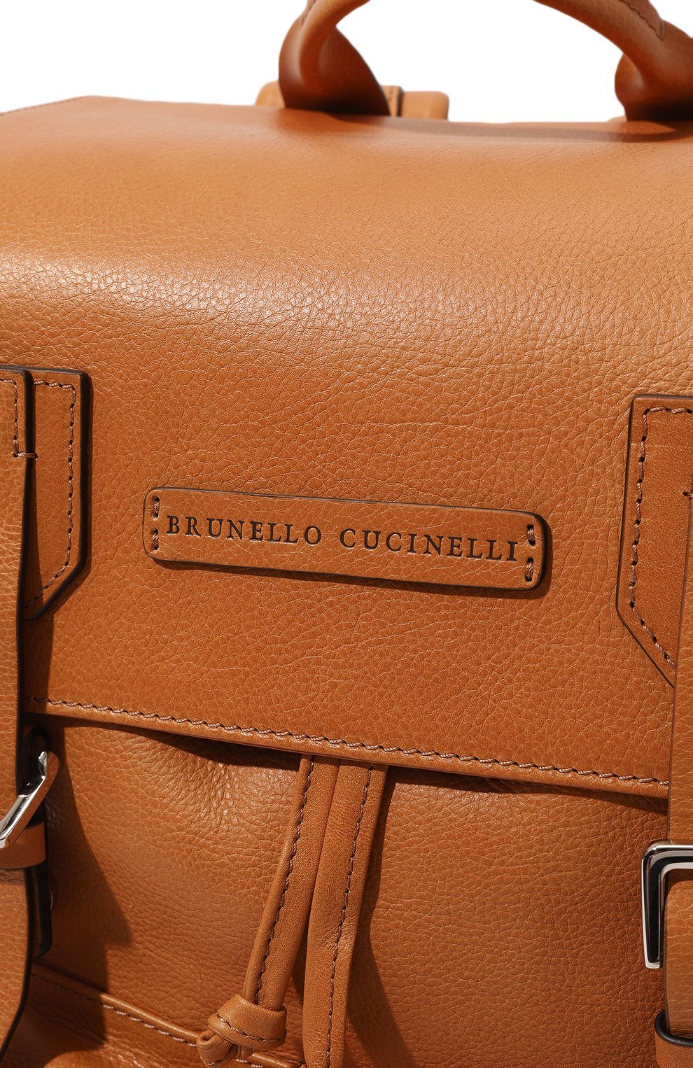Brunello Cucinelli Logo Backpack In Brown