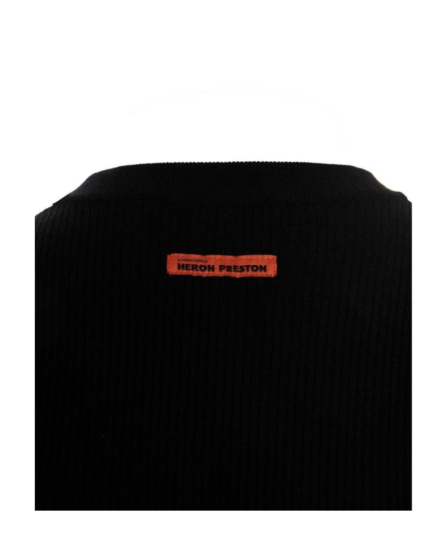 Shop Heron Preston Fine Ribbed Mini Bodycon Dress In Black