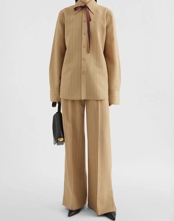 Jil Sander Pinstriped Trousers In Brown