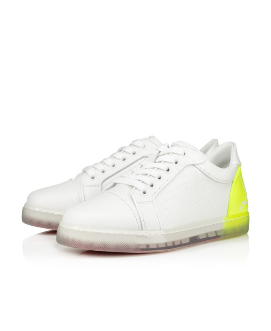 Christian Louboutin Low Lace-up Sneakers In White