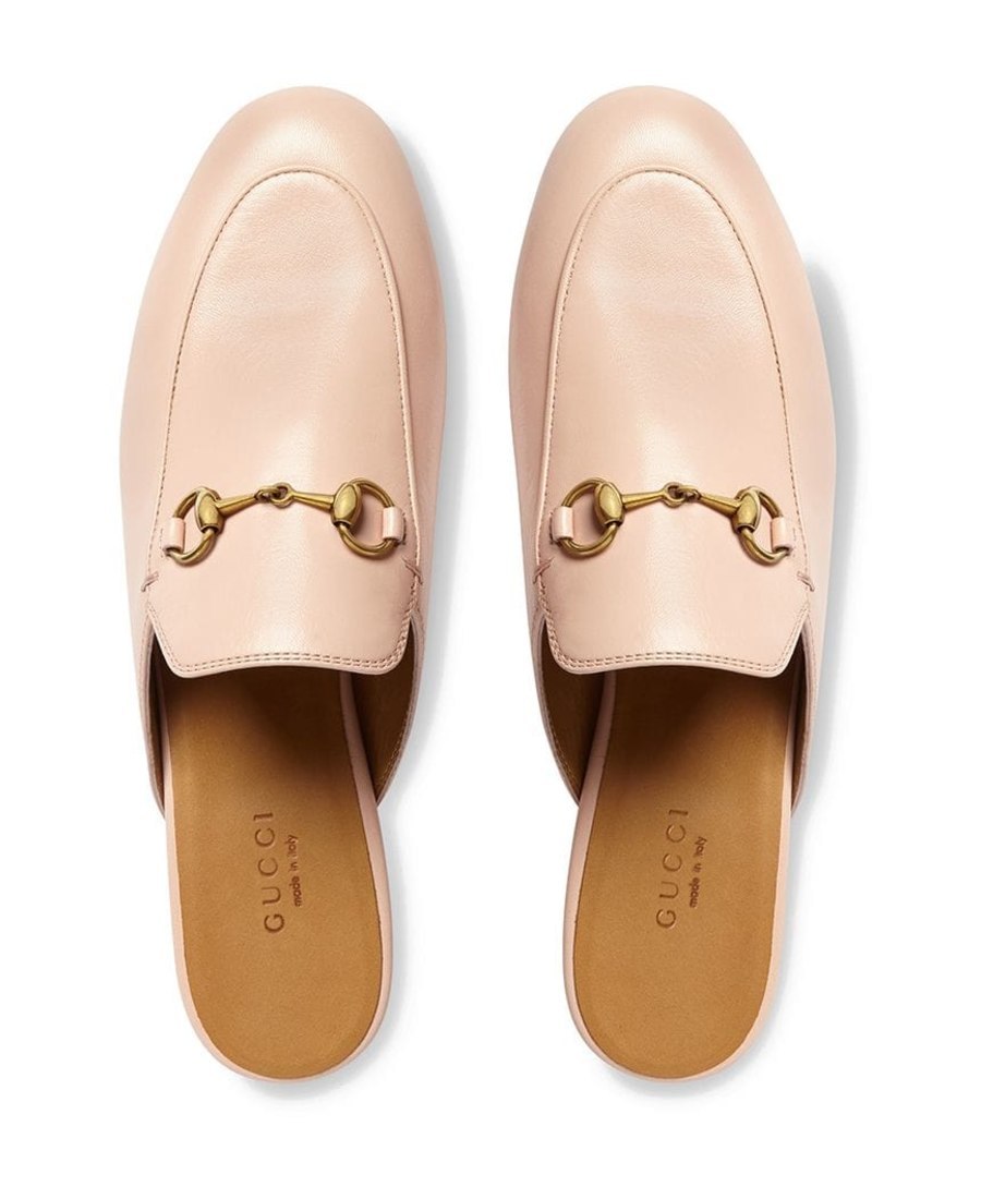 Gucci Princetown Loafer Mule In White Leather