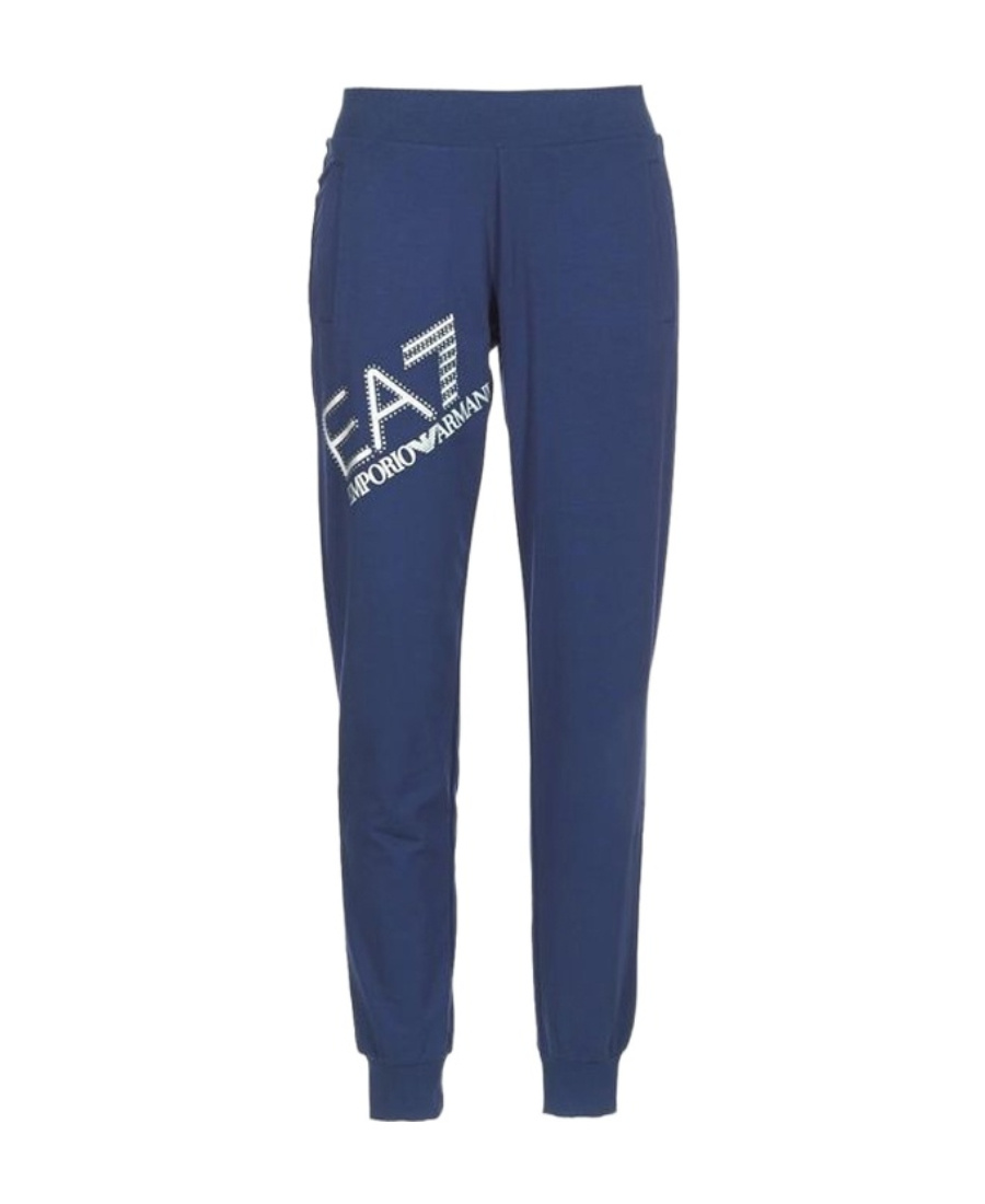 Ea7 Logo Sweatpants In Blue