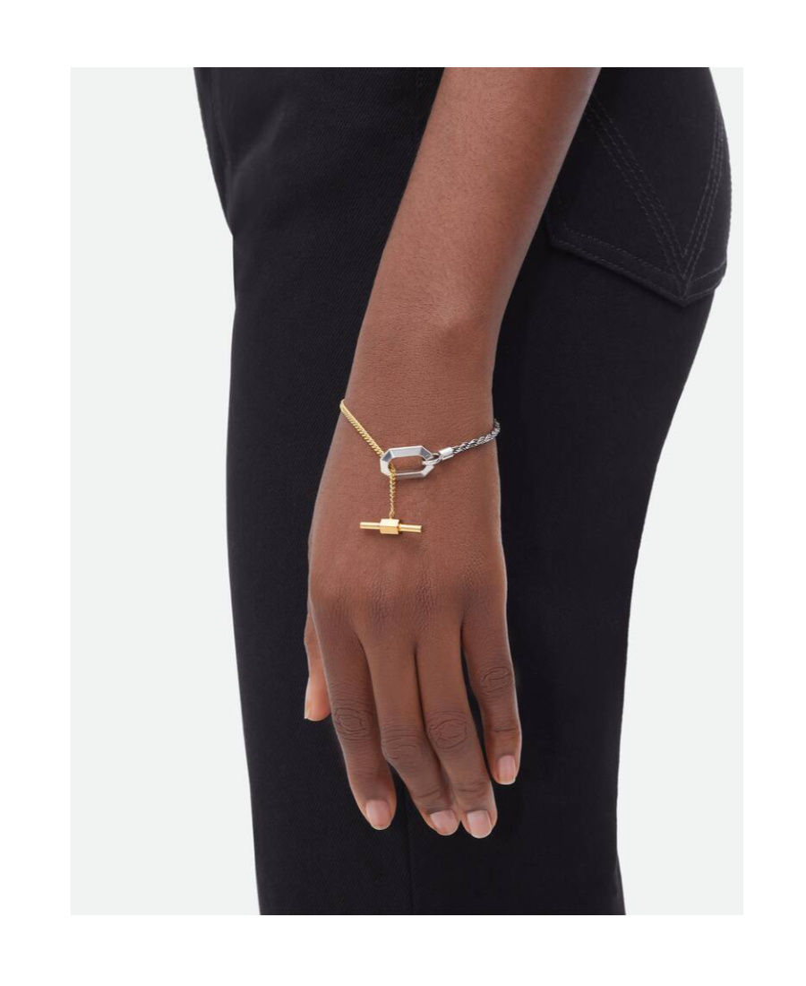 Bottega Veneta Faceted Bracelet In Nude