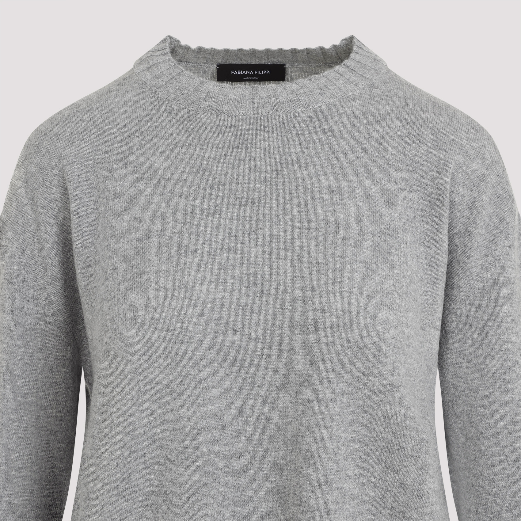 Fabiana Filippi Grey Wool Blend Crew Neck Sweater