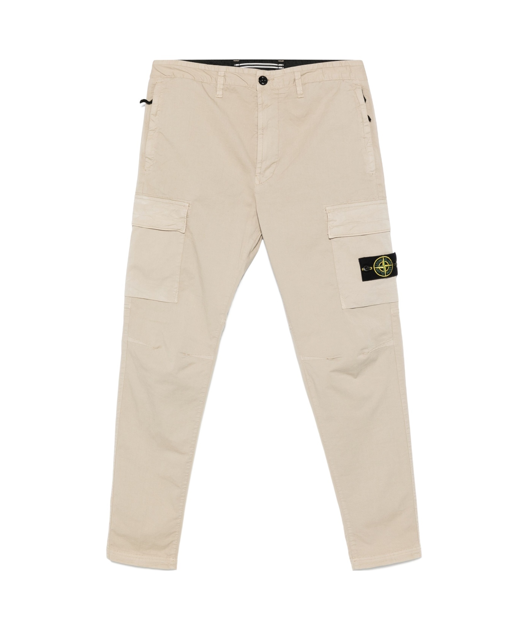 Stone Island Compass-badge Tapered Trousers In Nude