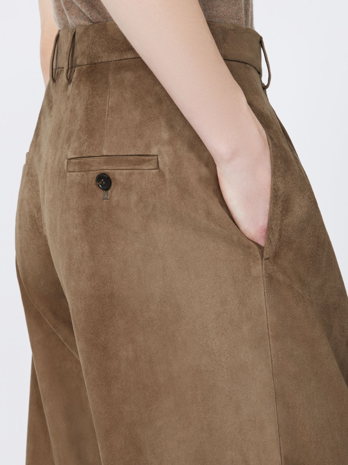 Max Mara Suede Trousers In Brown