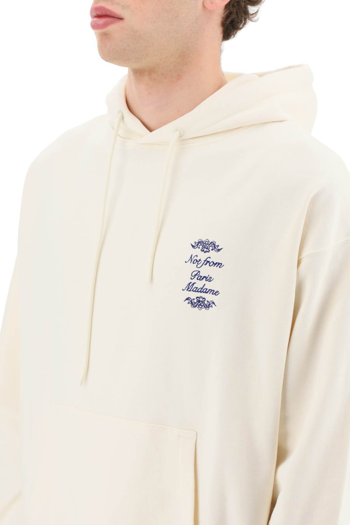 Drôle De Monsieur "not From Paris Madame" Hoodie In White