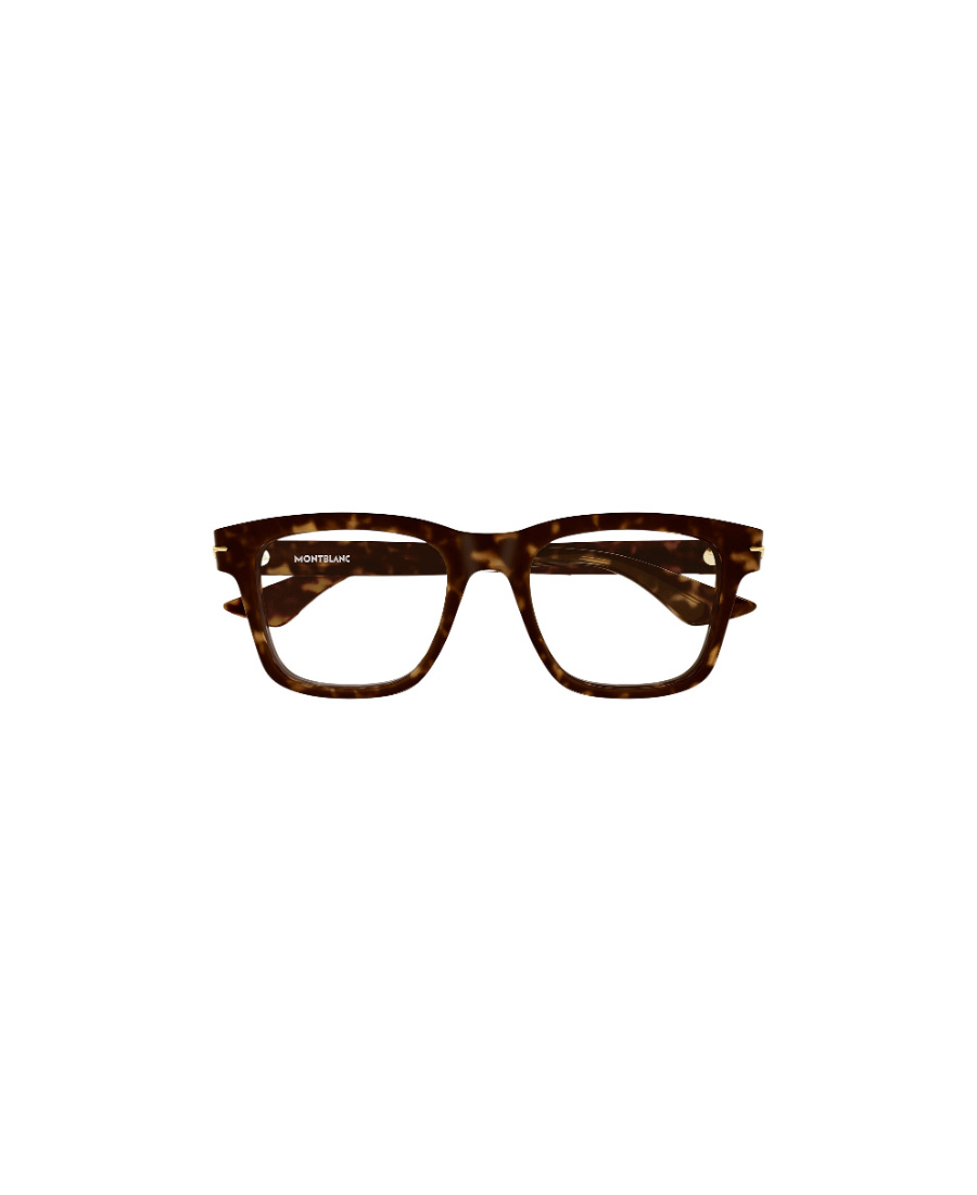 Montblanc Tortoiseshell Logo-arm Glasses In Brown