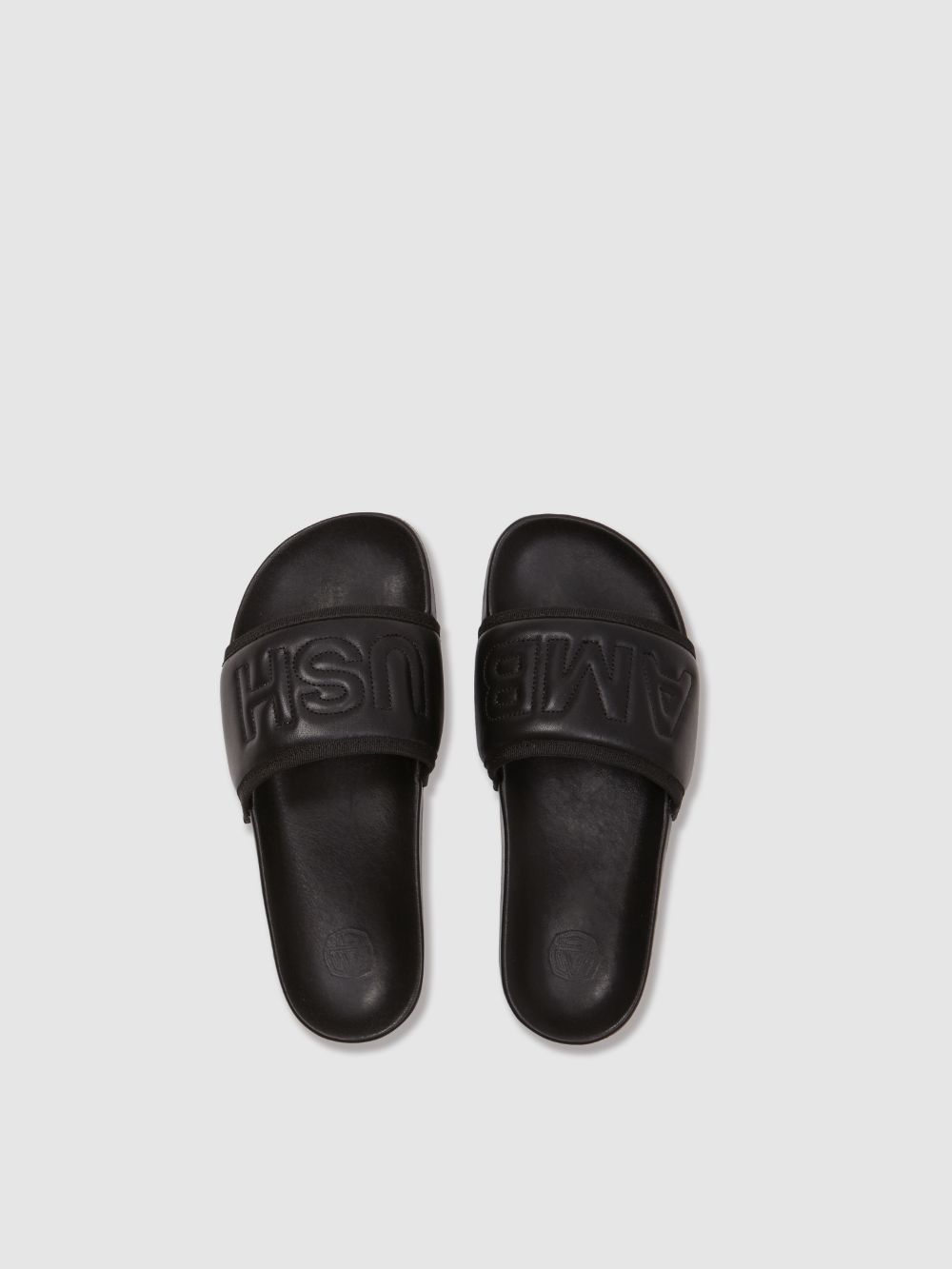 Ambush 10mm Quilted Leather Slide Sandals In Black