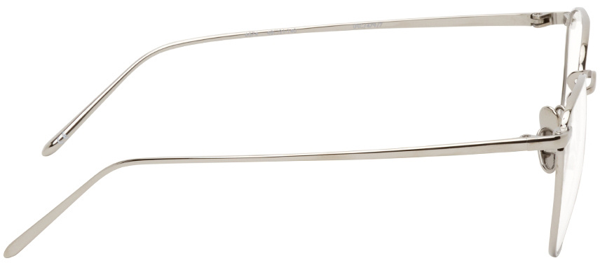 Linda Farrow Silver Round Frame Flat Mirror In White
