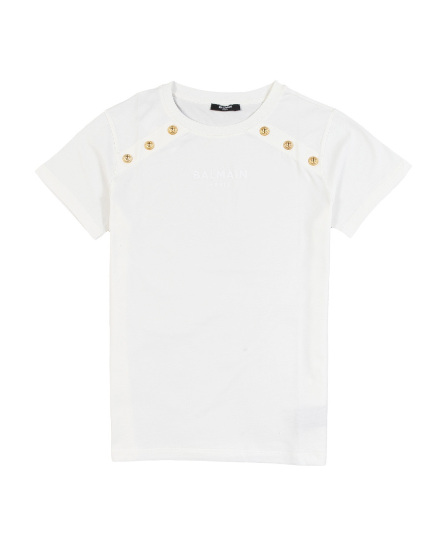 Balmain Ivory Cotton T-shirt In White