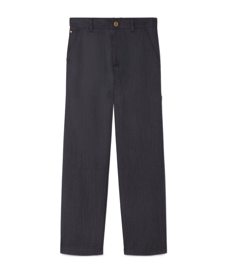 Versace Wool Trousers In Black