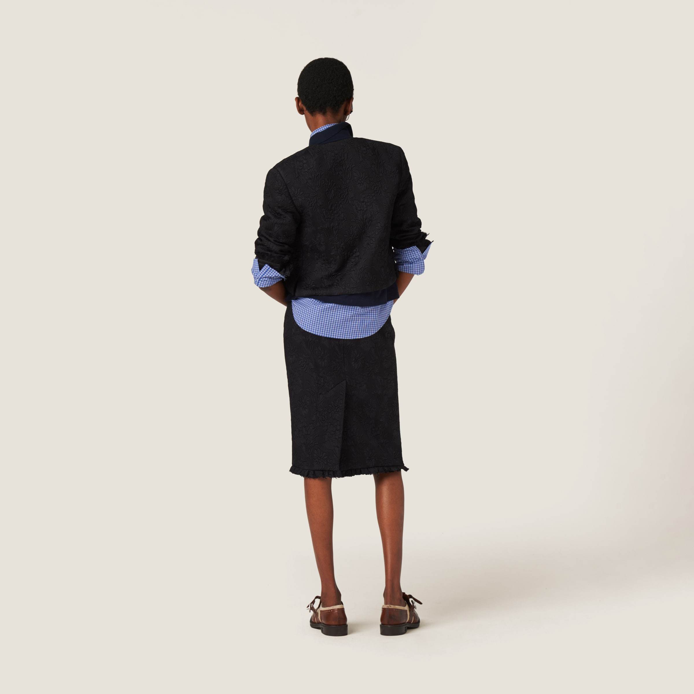 MIU MIU SINGLE-BREASTED MATELASSÉ EFFECT JACQUARD JACKET