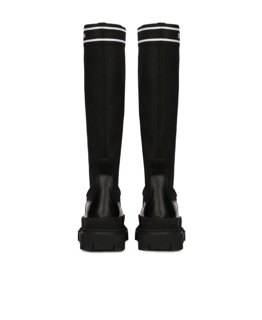Dolce & Gabbana Logo-print Pull-on Boots In Black