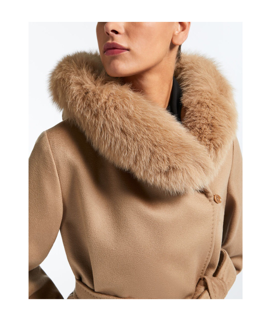 Shop Max Mara Mango Girdle Coat In Nude