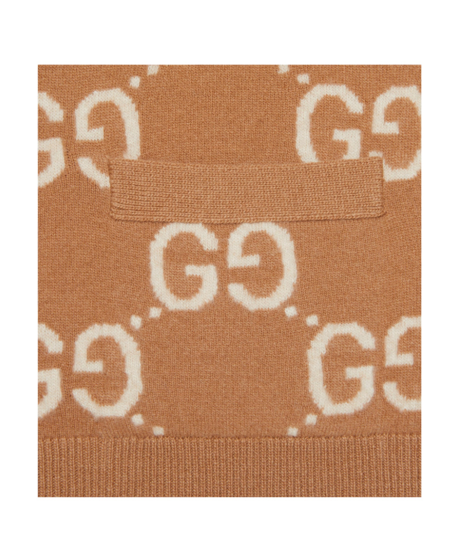 Gucci Gg Supreme Wool Cardigan In Pink