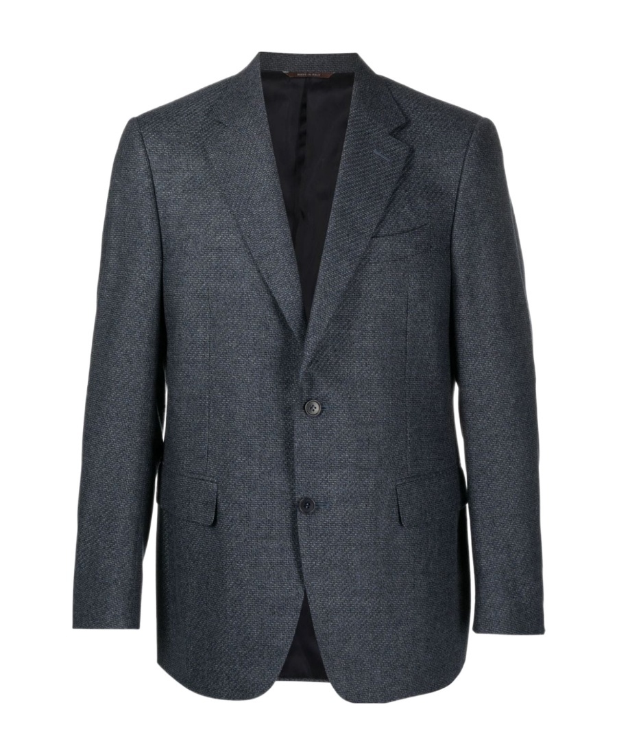Canali Twill-weave Wool Blazer In Black