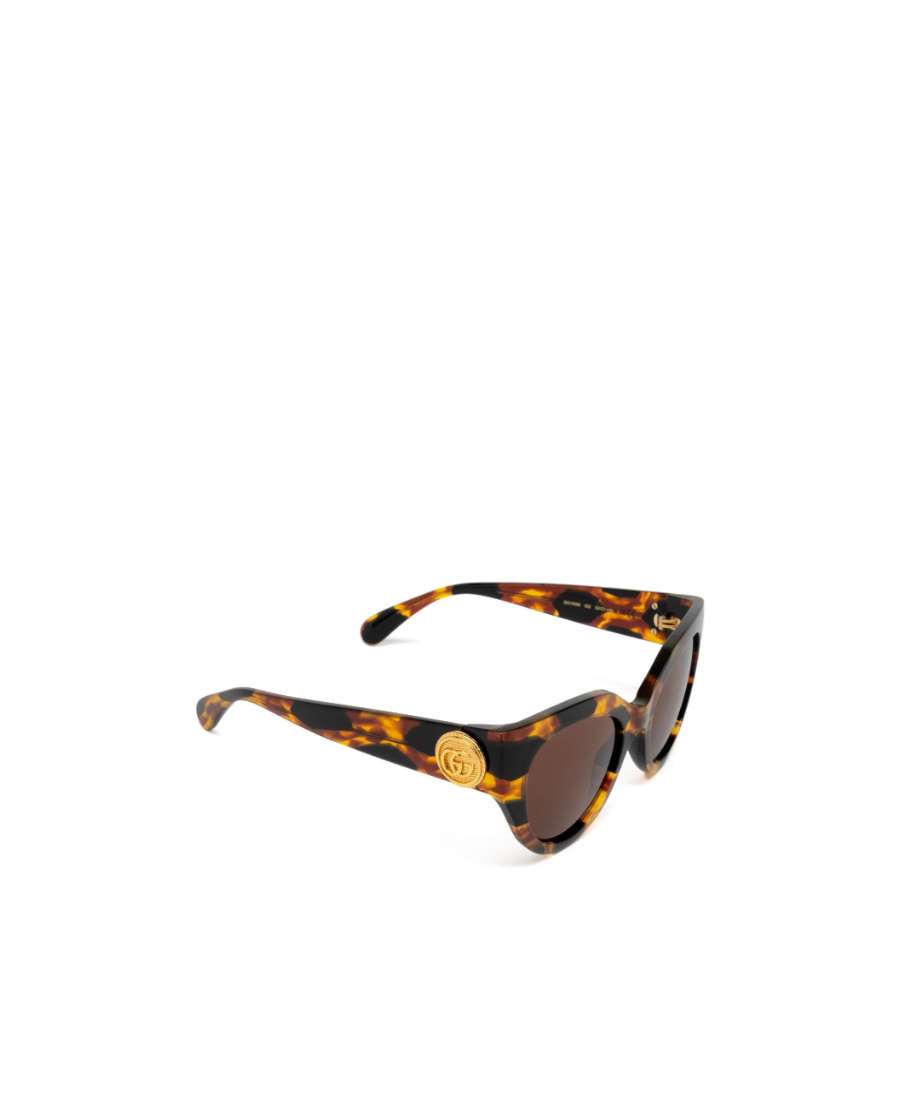 Gucci Logo-plaque Cat Eye-frame Sunglasses In Brown