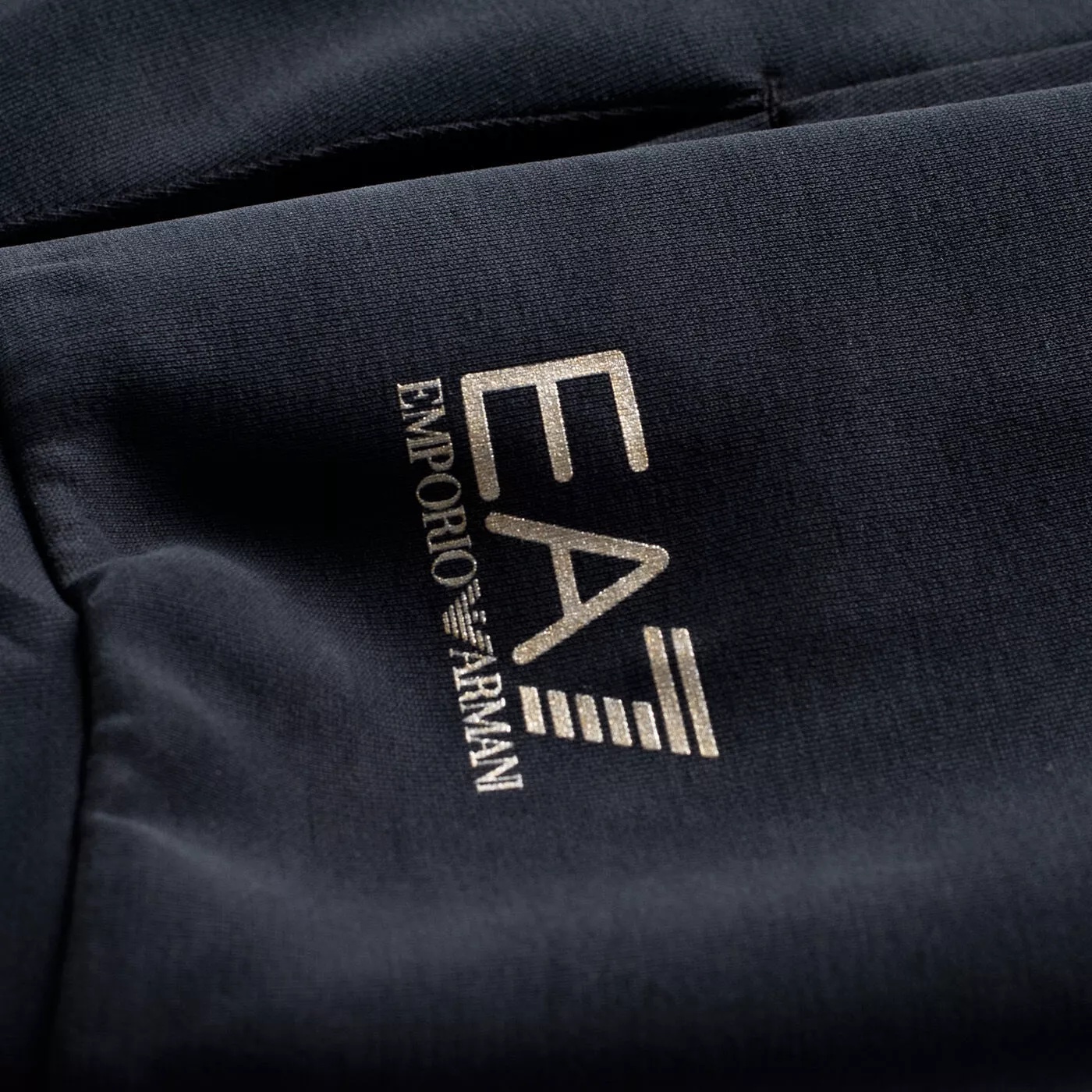 Ea7 Logo Hooded Zipper Sweatshirt In Black