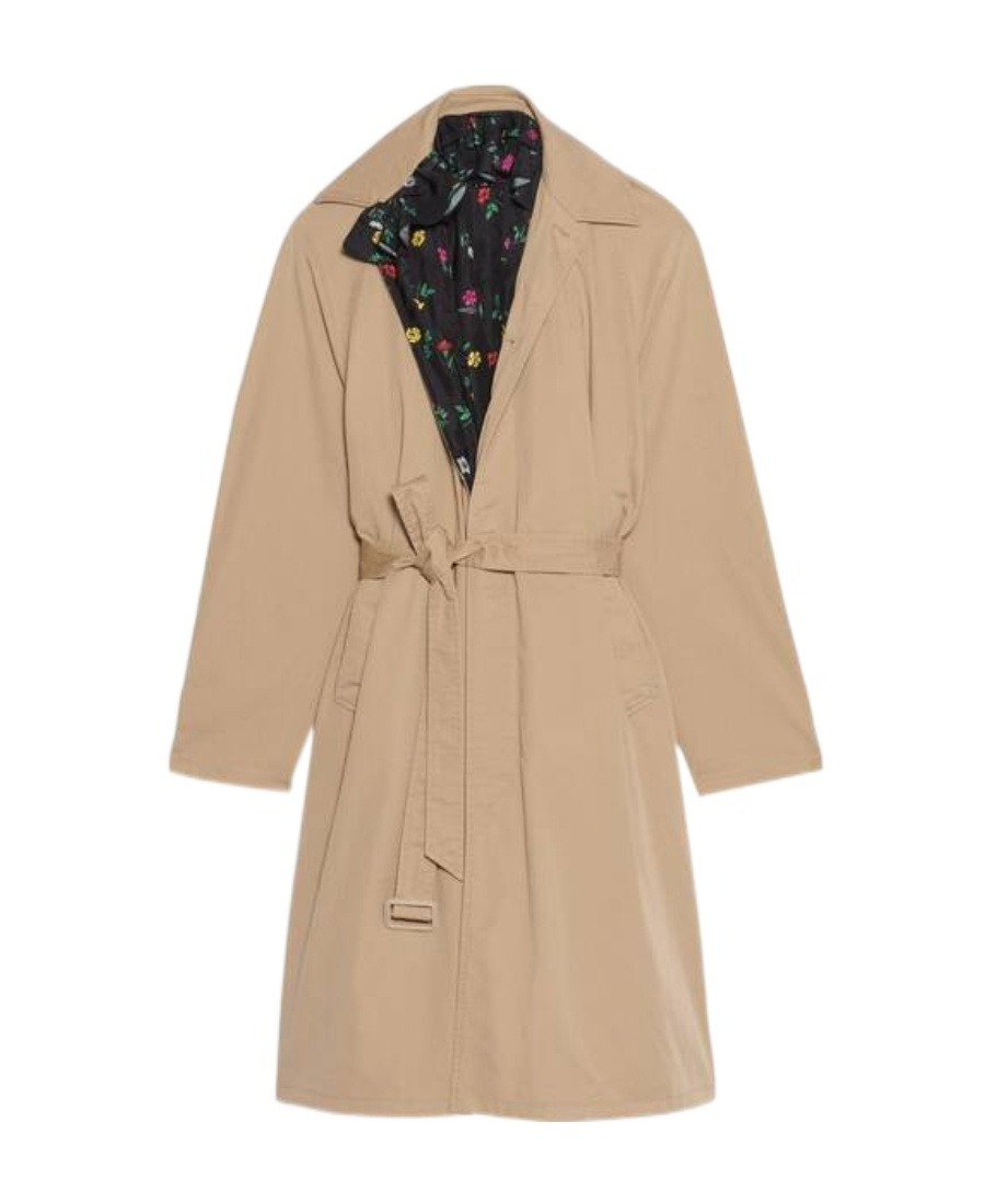 Shop Balenciaga Reversible Belted Trench Coat In Black