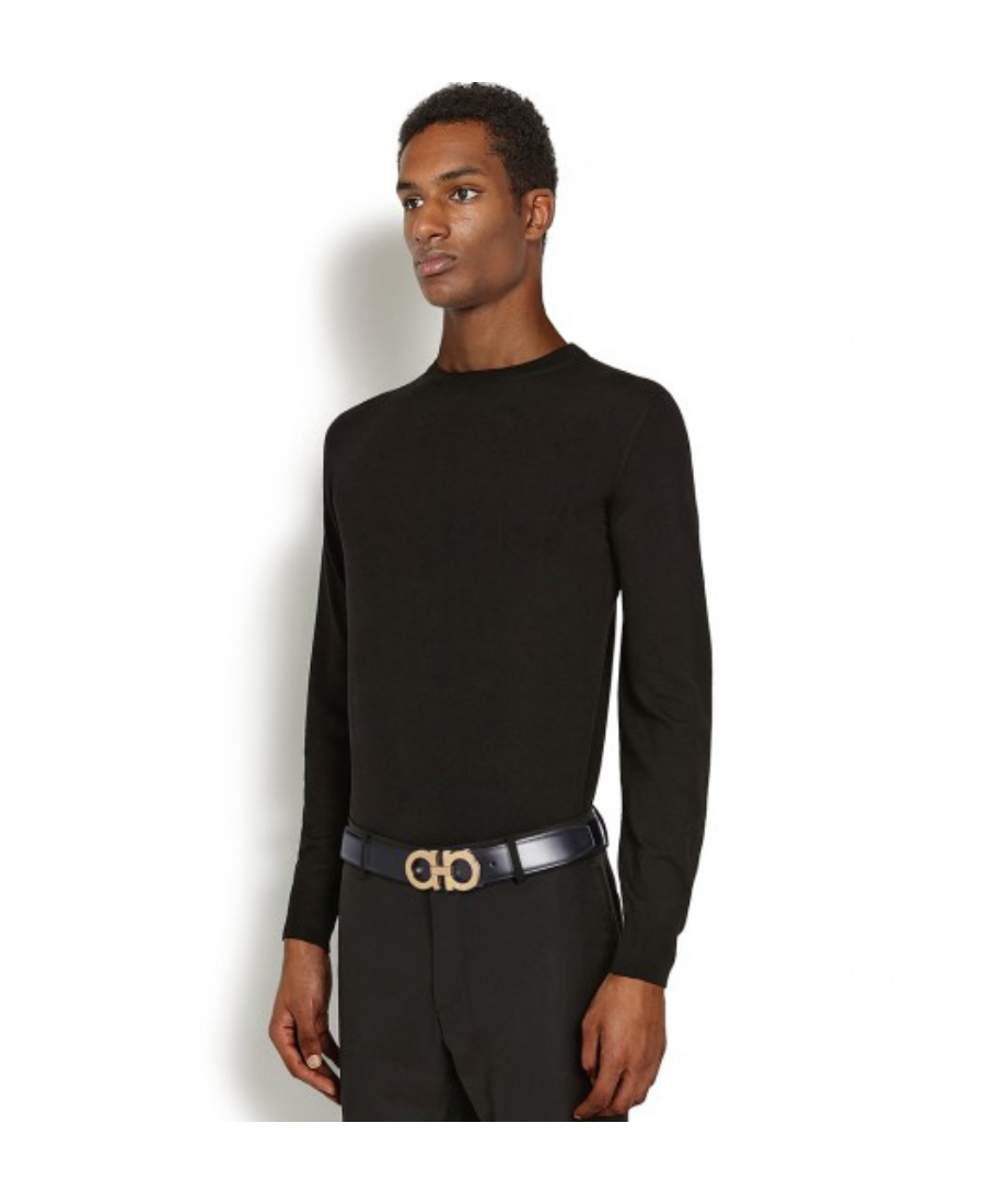 Ferragamo Reversible Gancini Belt In Black