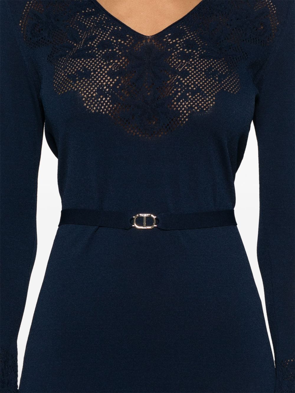 Twinset Openwork-knit Midi Dress