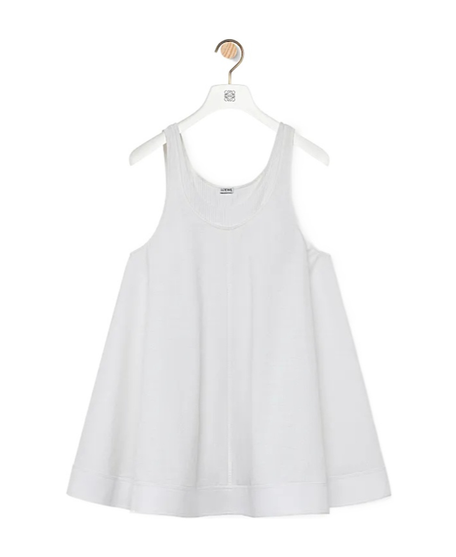 Loewe Trapeze Dress In Cotton In White