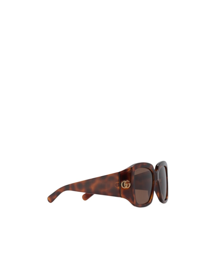Gucci Tortoiseshell-effect Logo-plaque Sunglasses In Brown