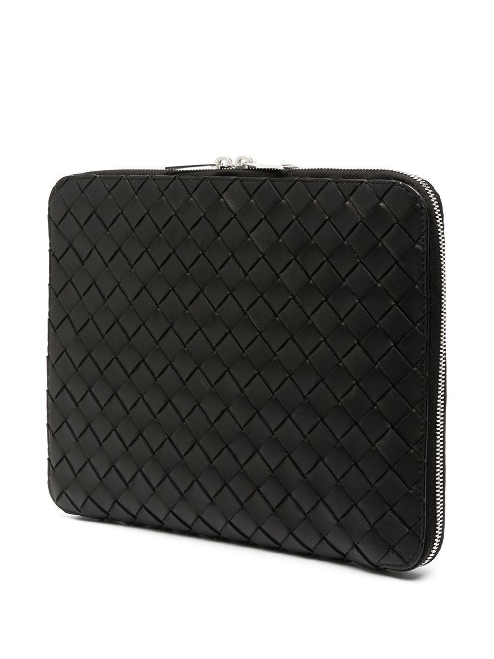 Bottega Veneta Intreacciato Zip-around Laptop Case In Black