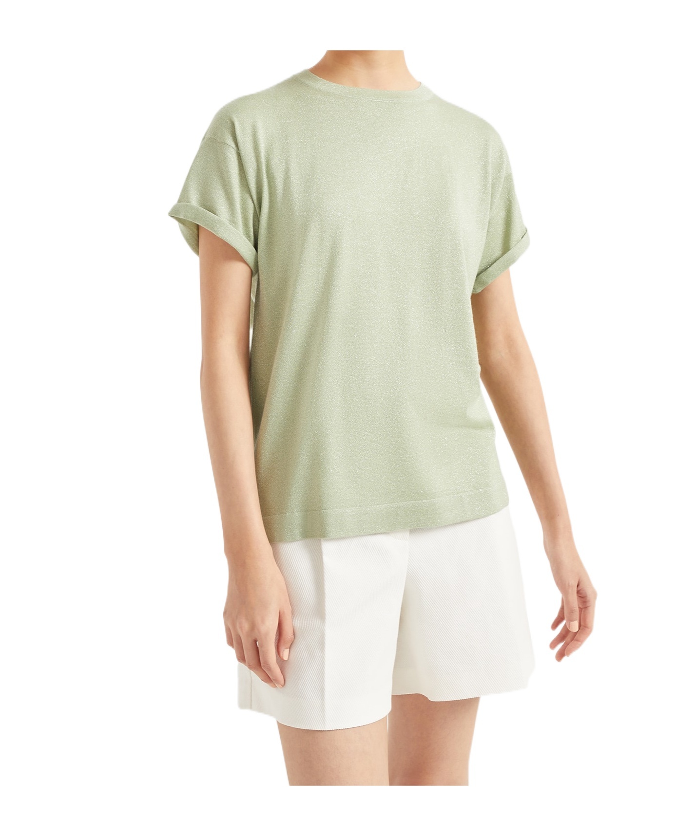 Brunello Cucinelli Velvet Knitted Sweater In White