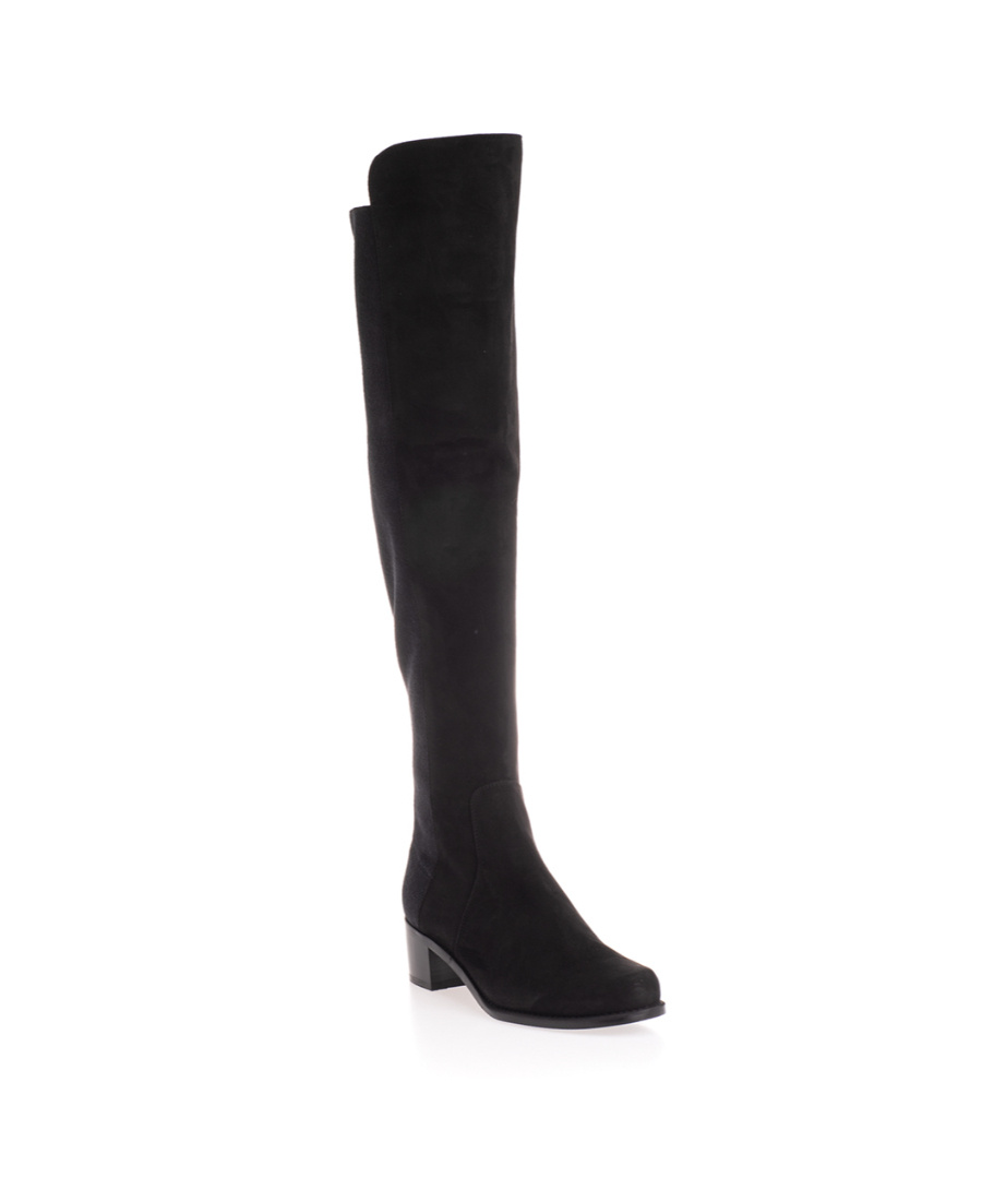 Stuart Weitzman Long Round-headed Boots In Black