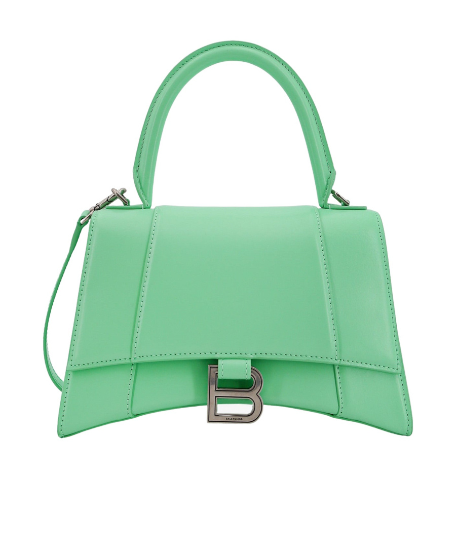 Balenciaga Mint Green Leather Small Hourglass Handbag In Green