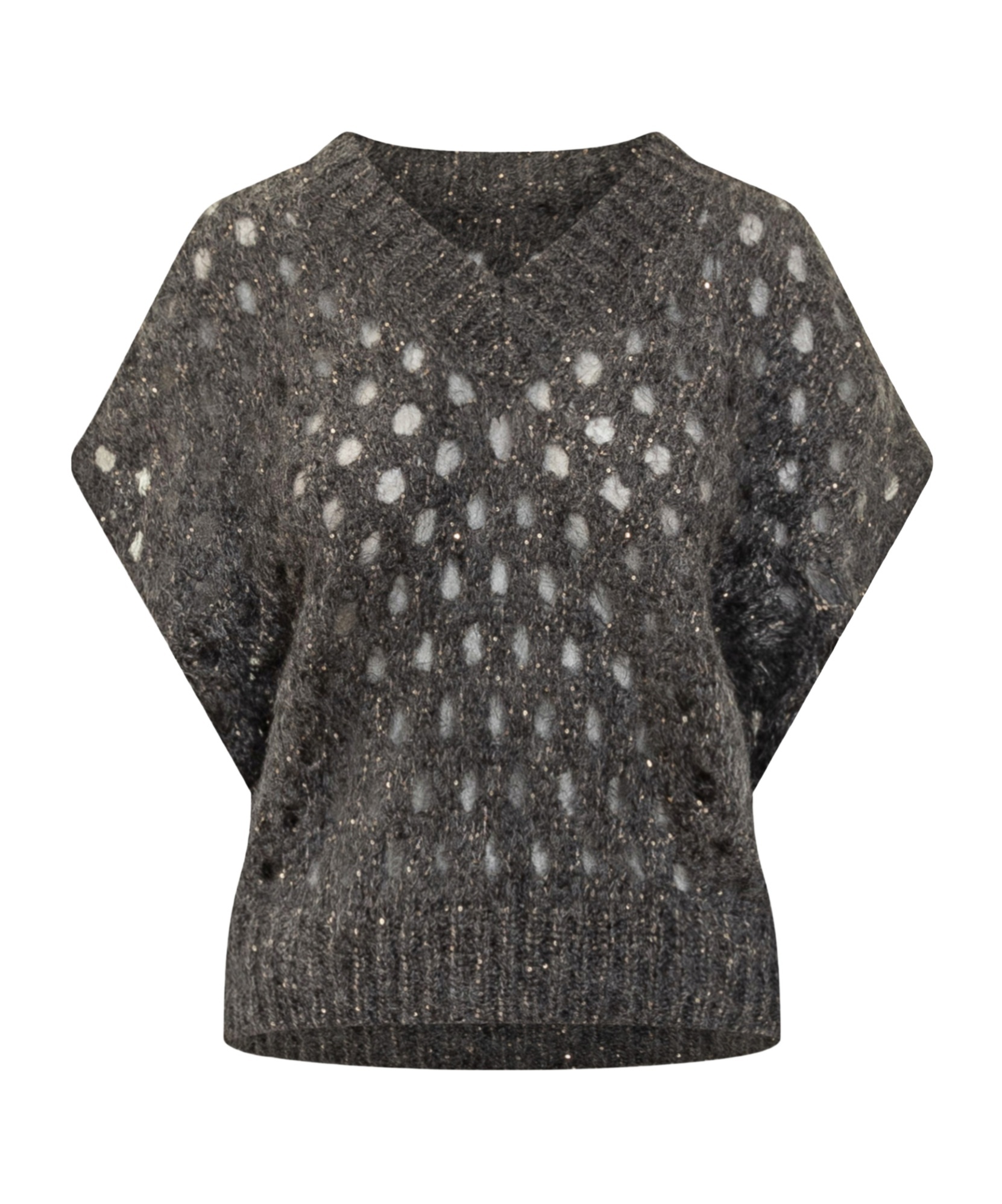 Brunello Cucinelli Short-sleeve Embellished Top In Black